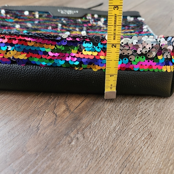 Victoria's Secret Rainbow Sequin Cosmetic Bag Coin Purse - Picture 2 of 6